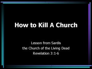 Lessons from the church of sardis
