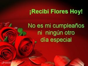 Recib Flores Hoy No es mi cumpleaos ni