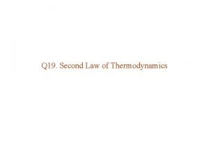 Second law of thermodynamic