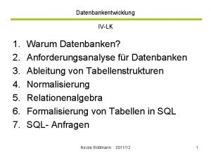 Anforderungsanalyse datenbank