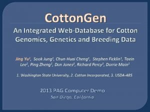 Cotton Gen An Integrated WebDatabase for Cotton Genomics