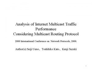 Analysis of Internet Multicast Traffic Performance Considering Multicast