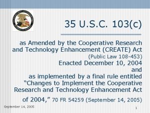 35 U S C 103c as Amended by