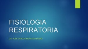 FISIOLOGIA RESPIRATORIA DR JOS CARLOS MORALES NJERA PRINCIPIOS