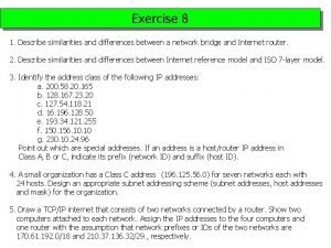 Exercise 8 1 Describe similarities and differences between