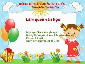 Lm quen vn hc Lnh vc Pht trin