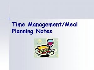 Menu planning notes