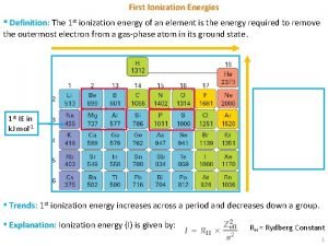 What is first ionization energy