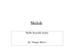 Characters in shiloh