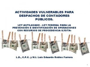 ACTIVIDADES VULNERABLES PARA DESPACHOS DE CONTADORES PBLICOS LEY