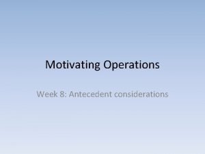 Motivating operations definition