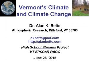 Vermonts climate