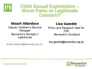 Child Sexual Exploitation Moral Panic or Legitimate Concern