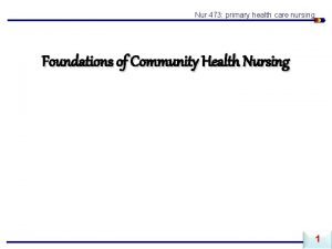 Components of community health nursing