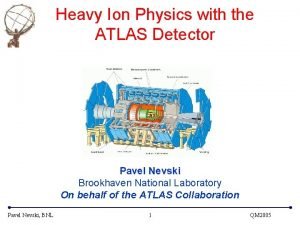 Heavy Ion Physics with the ATLAS Detector Pavel