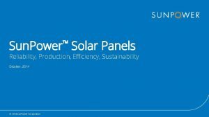 Sunpower solar panel sustainability