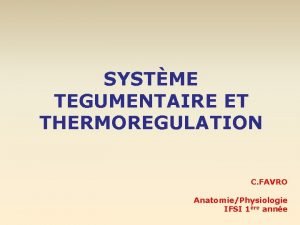 Thermorégulation ifsi