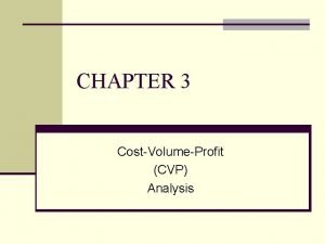 Cvp analysis assumptions