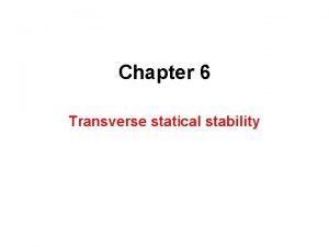 Chapter 6 Transverse statical stability Transverse statical stability