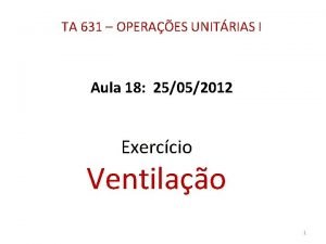 TA 631 OPERAES UNITRIAS I Aula 18 25052012