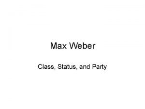 Weber on status