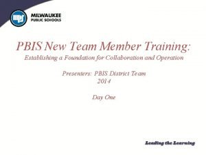 Pbis team roles and responsibilities