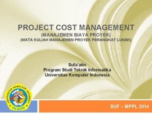 Contoh cost management