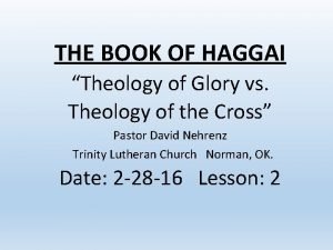 Theology of glory vs theology of the cross