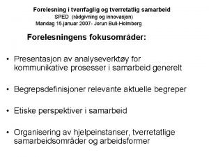 Tverretatlig samarbeid