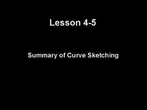 Summary of curve sketching