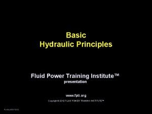 Basic hydraulic principles