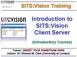 Sits:vision training manual