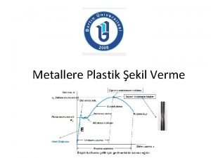 Metallere Plastik ekil Verme 1 Malzemelerin Mekanik Davranlar