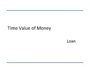 Time Value of Money Loan Loan A debt