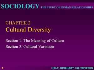 SOCIOLOGY THE STUDY OF HUMAN RELATIONSHIPS CHAPTER 2