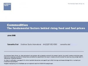 Goldman sachs commodities research