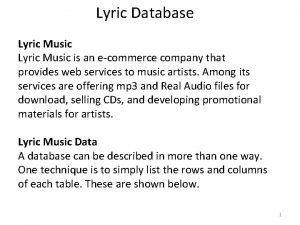 Lyric Database Lyric Music is an ecommerce company