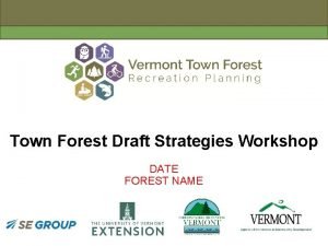 Town Forest Draft Strategies Workshop DATE FOREST NAME