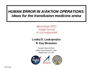 HUMAN ERROR IN AVIATION OPERATIONS ideas for the