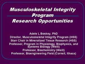 Musculoskeletal integrity