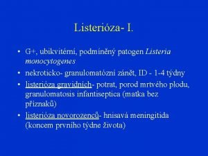 Listeriza I G ubikvitrn podmnn patogen Listeria monocytogenes