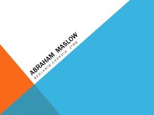 Biografía de abraham maslow