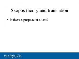 Skopos theory