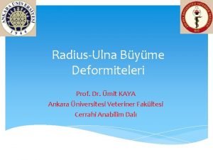 RadiusUlna Byme Deformiteleri Prof Dr mit KAYA Ankara