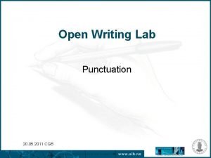 Open Writing Lab Punctuation 20 05 2011 CGB