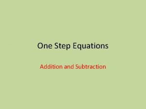 One-step addition & subtraction equations