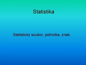 Statistická jednotka