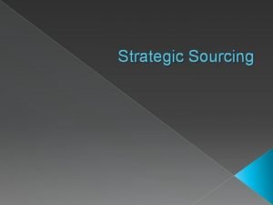 Define strategic sourcing