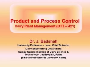 Dairy plant management