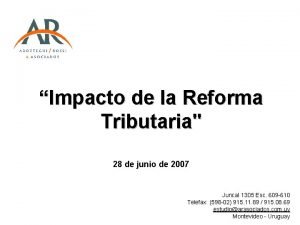 Impacto de la Reforma Tributaria 28 de junio